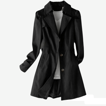 Slank Pasform Mellemlang Trenchcoat Dame - Overfrakke - Vindjakke - Vandtæt Trench Coats Danmarkmode.dk