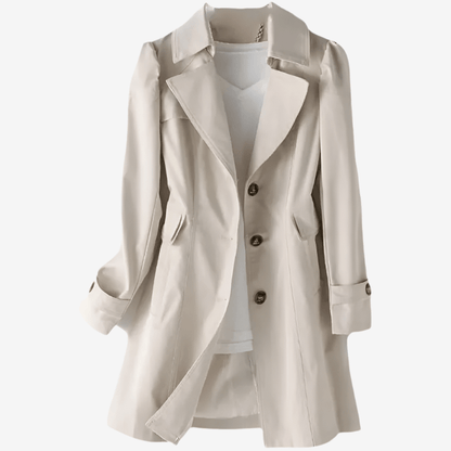 Slank Pasform Mellemlang Trenchcoat Dame - Overfrakke - Vindjakke - Vandtæt Trench Coats Danmarkmode.dk