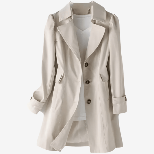 Slank Pasform Mellemlang Trenchcoat Dame - Overfrakke - Vindjakke - Vandtæt Trench Coats Danmarkmode.dk