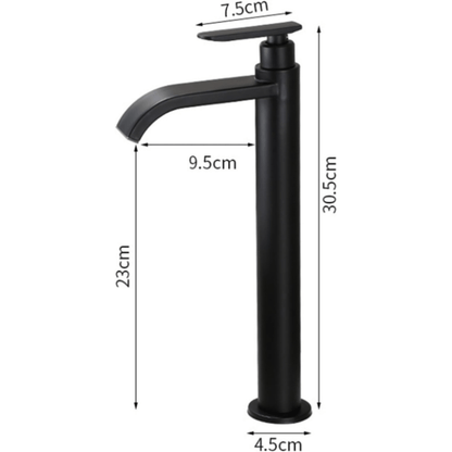 Sort Vandhane Håndvask Badeværelse - Rustfrit Stål - Vandfald - Badeværelsestilbehør Bathroom Sink Faucets Danmarkmode.dk