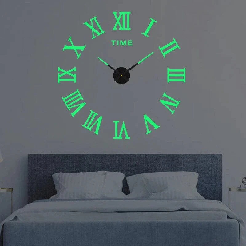Stor Vægur med Tal - Rammeløs 3D DIY Vægur Wall Clock Danmarkmode.dk