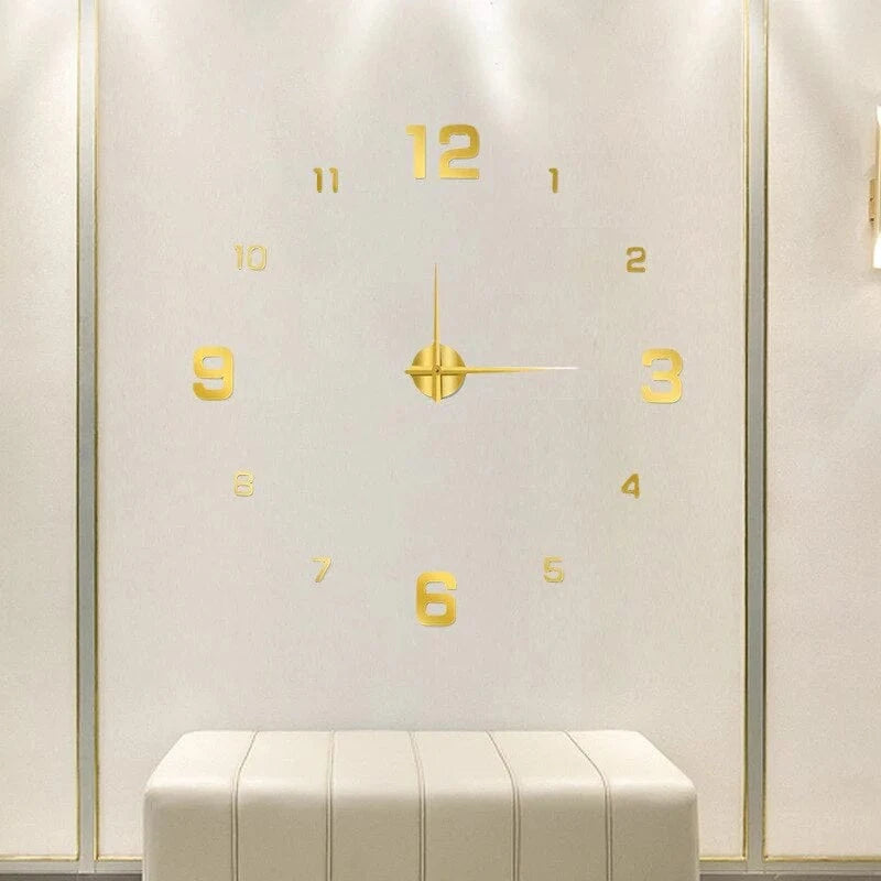 Stor Vægur med Tal - Rammeløs 3D DIY Vægur Wall Clock Danmarkmode.dk