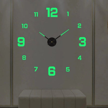 Stor Vægur med Tal - Rammeløs 3D DIY Vægur Wall Clock Danmarkmode.dk