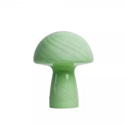 Stribet Mushroom Glas Bordlampe - Glossy - USB Port - Moderne Table Lamp Danmarkmode.dk