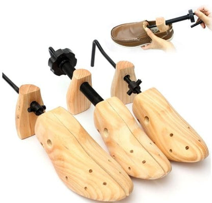 Træ Skosträckare - Justerbar - Holdbar - Skostrækker - Metalbeslag Shoe Trees Danmarkmode.dk