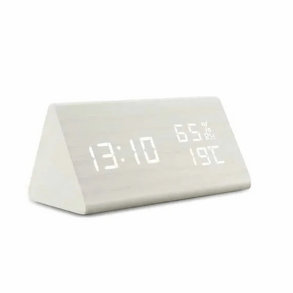 Træ Trekantet Digital Display Vækkeur - LED - Bordur - Værelsesindretning Alarm Clocks Danmarkmode.dk