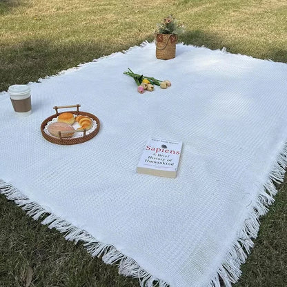 Udendørs Boheme Picnic Tæppe - Kvast - Letvægt - Strikket Picnic Blankets Danmarkmode.dk