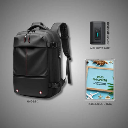 Udvidelig Vakuum Kompression Rygsæk - Vandtæt - Rejsetaske - Låsbar Backpacks Danmarkmode.dk