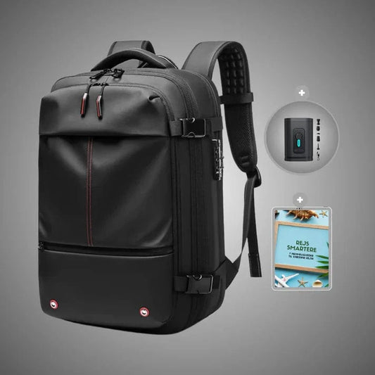 Udvidelig Vakuum Kompression Rygsæk - Vandtæt - Rejsetaske - Låsbar Backpacks Danmarkmode.dk