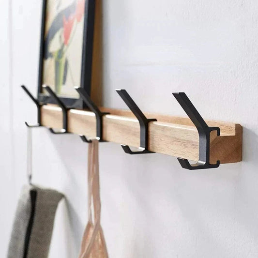 Væg Knagerække Træ - Aluminium - Kraftig - Flytbar Wall Hooks Danmarkmode.dk