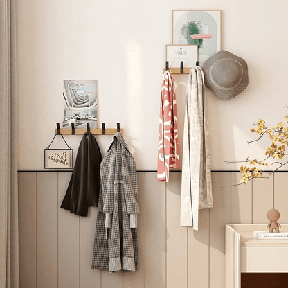 Væg Knagerække Træ - Aluminium - Kraftig - Flytbar Wall Hooks Danmarkmode.dk