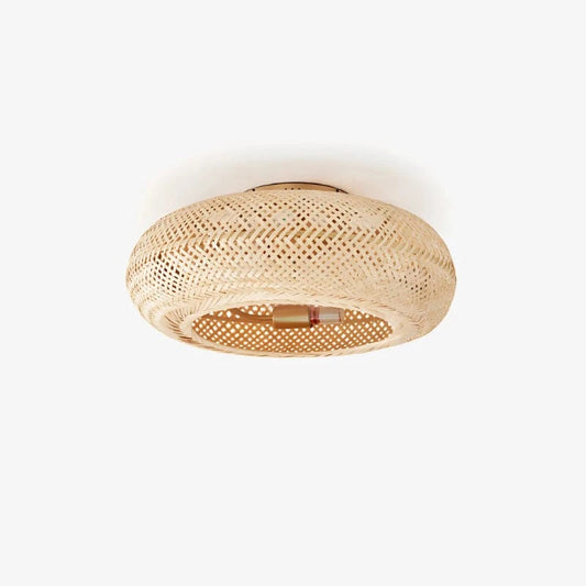 Vævet Bambus Loftventilator med Lys - Boho Style - Moderne - ABS Ventilatorblad Ceiling Fans Danmarkmode.dk