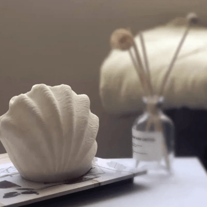 VBærbar Muslingeskaller Natlampe - Batteridrevet Lampe - Varm Hvid - Resin Table Lamp Danmarkmode.dk