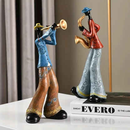 Vintage Jazzband Figurer Skulptur - Resin - Samlerobjekt - Musikere Figurines Danmarkmode.dk