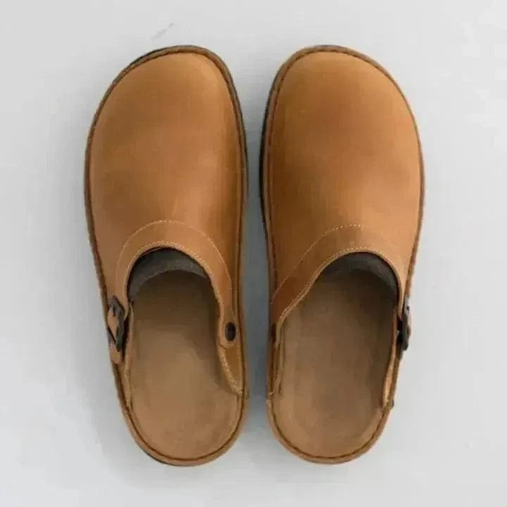 Vintage Ortopædisk Sko Mænd - PU Læder - Slip On - Træsko Clogs Danmarkmode.dk