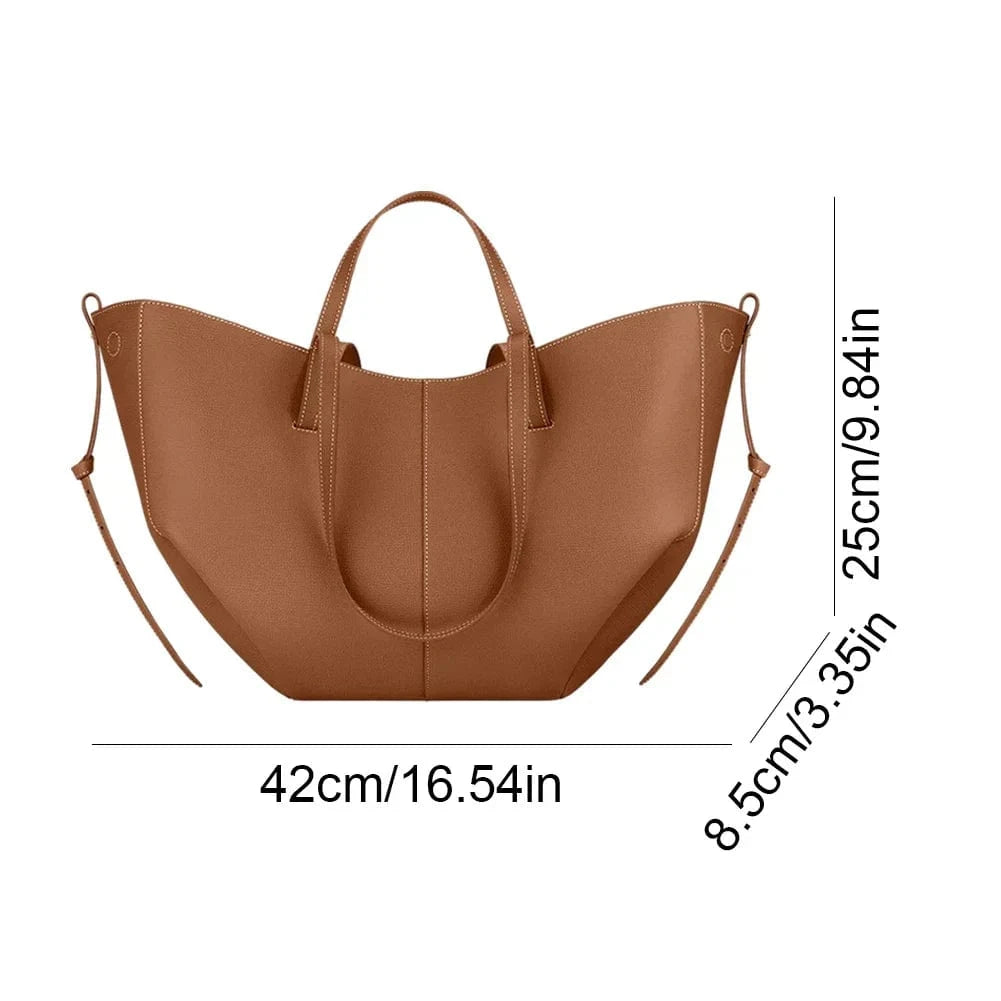 Vintage Stor Lædertaske - Kunstlæder Skuldertaske til Kvinder Shoulder Bag Danmarkmode.dk