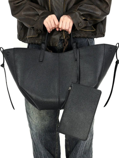 Vintage Stor Lædertaske - Kunstlæder Skuldertaske til Kvinder Shoulder Bag Danmarkmode.dk