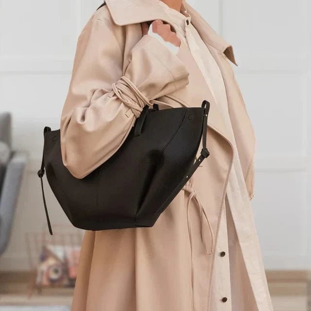 Vintage Stor Lædertaske - Kunstlæder Skuldertaske til Kvinder Shoulder Bag Danmarkmode.dk