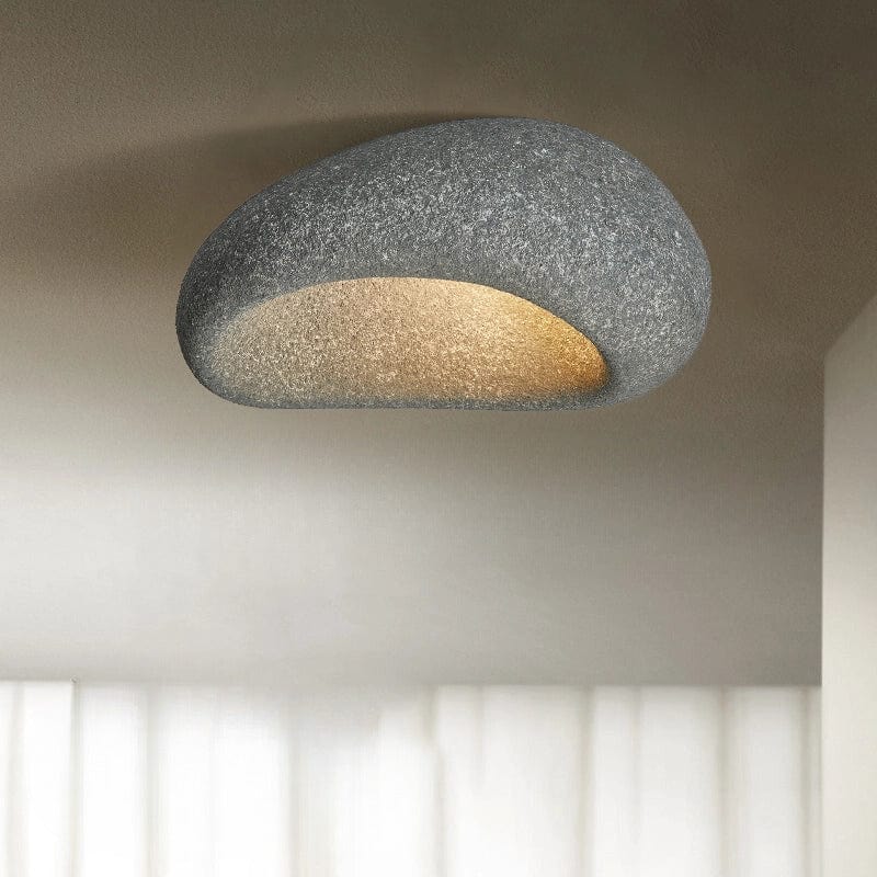 Wabi-Sabi Plafonnière - Enkel Elegance, Metal/Glass, 40cm, Modern Design, Neutral Color, Ideal for Any Interior Decoration Lamps Danmarkmode