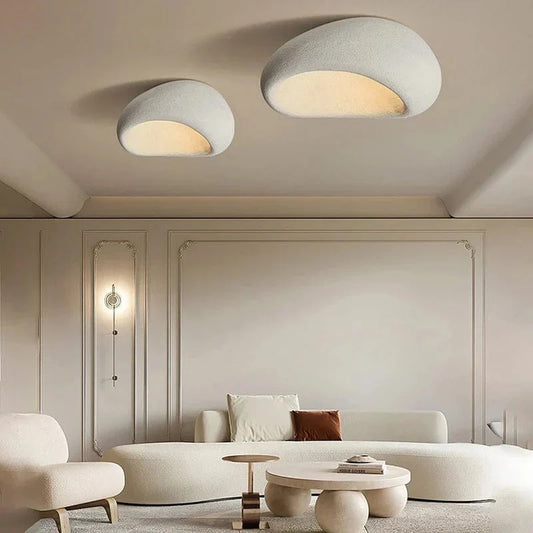 Wabi-Sabi Plafonnière - Enkel Elegance, Metal/Glass, 40cm, Modern Design, Neutral Color, Ideal for Any Interior Decoration Lamps Danmarkmode