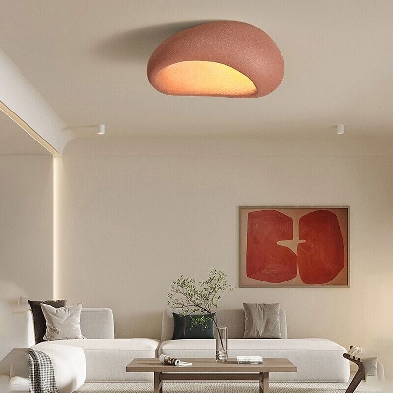 Wabi-Sabi Plafonnière - Enkel Elegance, Metal/Glass, 40cm, Modern Design, Neutral Color, Ideal for Any Interior Decoration Lamps Danmarkmode