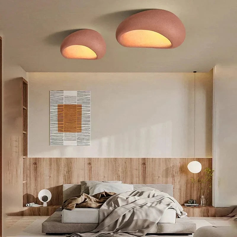 Wabi-Sabi Plafonnière - Enkel Elegance, Metal/Glass, 40cm, Modern Design, Neutral Color, Ideal for Any Interior Decoration Lamps Danmarkmode