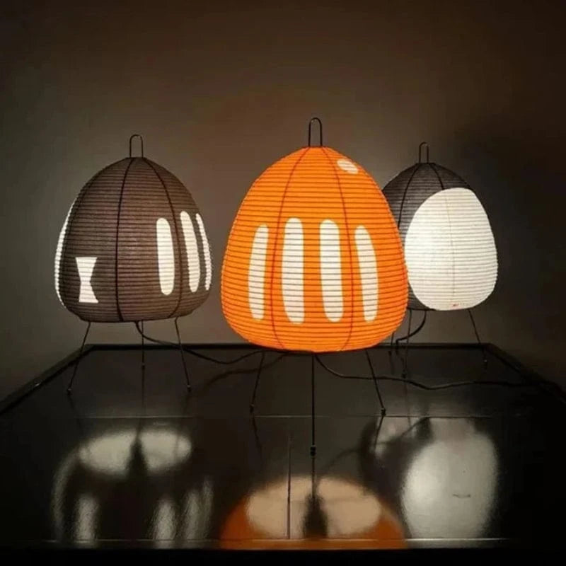 Wabi Sabi Rispapir Farvet Lanterne - Bordlampe - Japandi - Akari Lampe Table Lamp Danmarkmode.dk