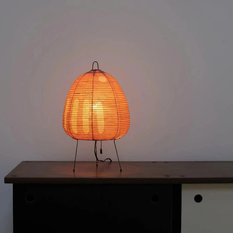 Wabi Sabi Rispapir Farvet Lanterne - Bordlampe - Japandi - Akari Lampe Table Lamp Danmarkmode.dk